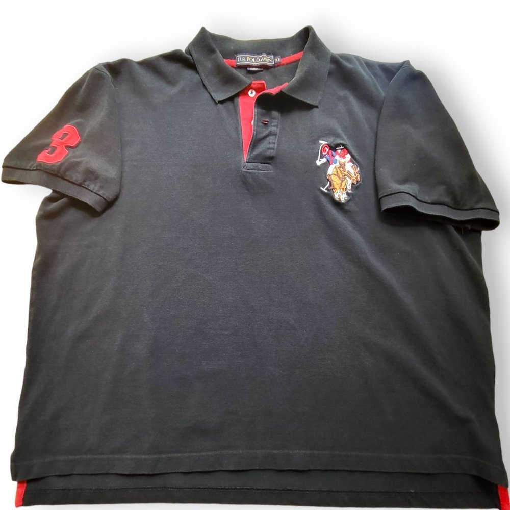 US Polo Association Black Short Sleeved Pony Polo Shirt - Men's XL